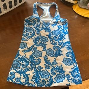Lululemon blue and white tank